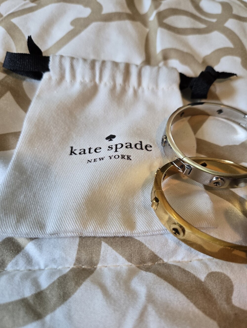 Kate Spade Spot The Spade Studded Hinged Bangle Bracelet Bundle Set